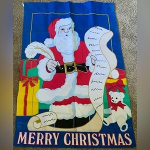 Vintage 1999 Santa christmas yard flag
